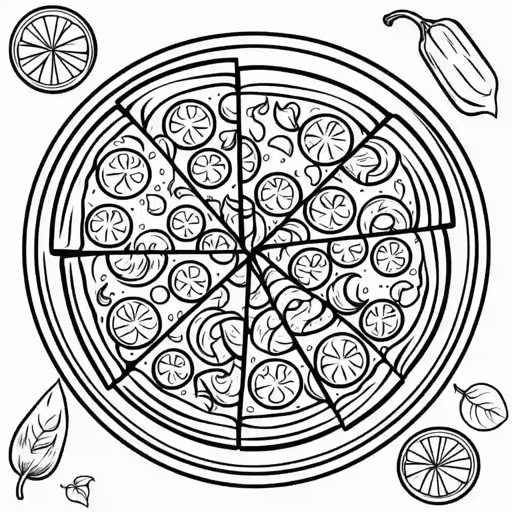 Pizza coloring pages